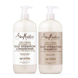 Shea Moisture 100% Virgin Coconut Oil Daily Hydration Shampoo & Conditioner 34Oz